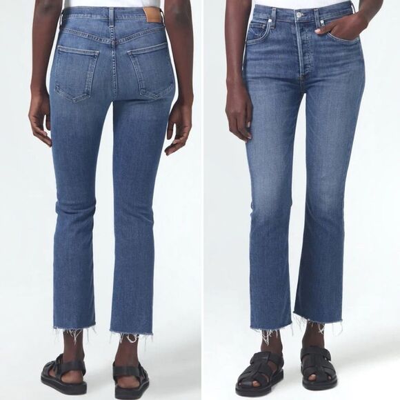 Citizens of Humanity Jeans Isola Cropped Flare Lawless Medium Wash Size 25 | 0 - Picture 1 of 13